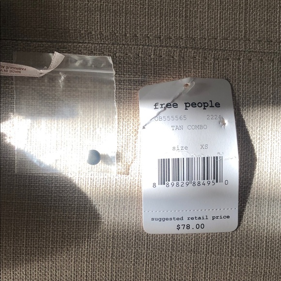 Free People Tan Combo Blouse - Picture 4 of 9